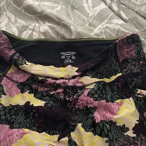 Calvin Klein Pink and Yellow Patterned Leggings